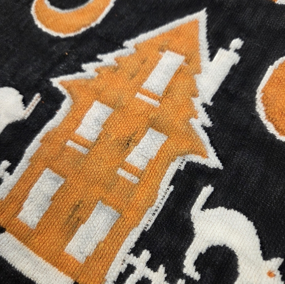 Vintage 80s Halloween Woven Reversible‎ Placemats - Black and Orange - Picture 2 of 3